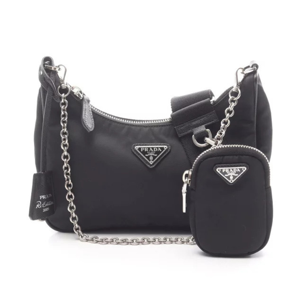 Prada Re Edition Shoulder Bag Saffiano Leather Black